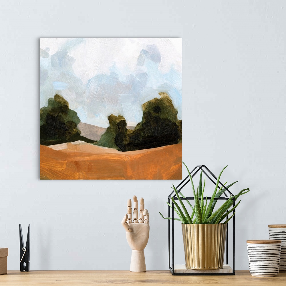A bohemian room featuring Gestural Landscape Study I
