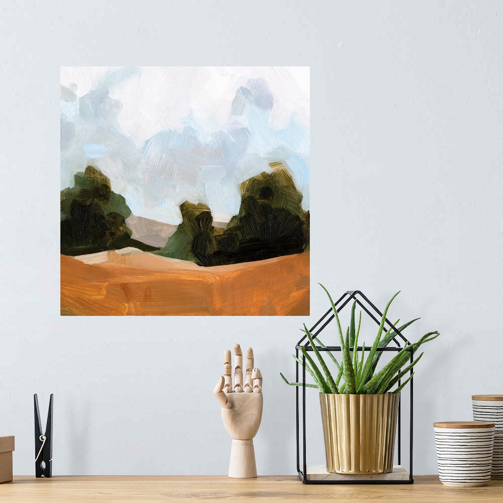 A bohemian room featuring Gestural Landscape Study I