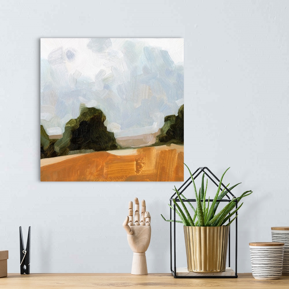 A bohemian room featuring Gestural Landscape Study II
