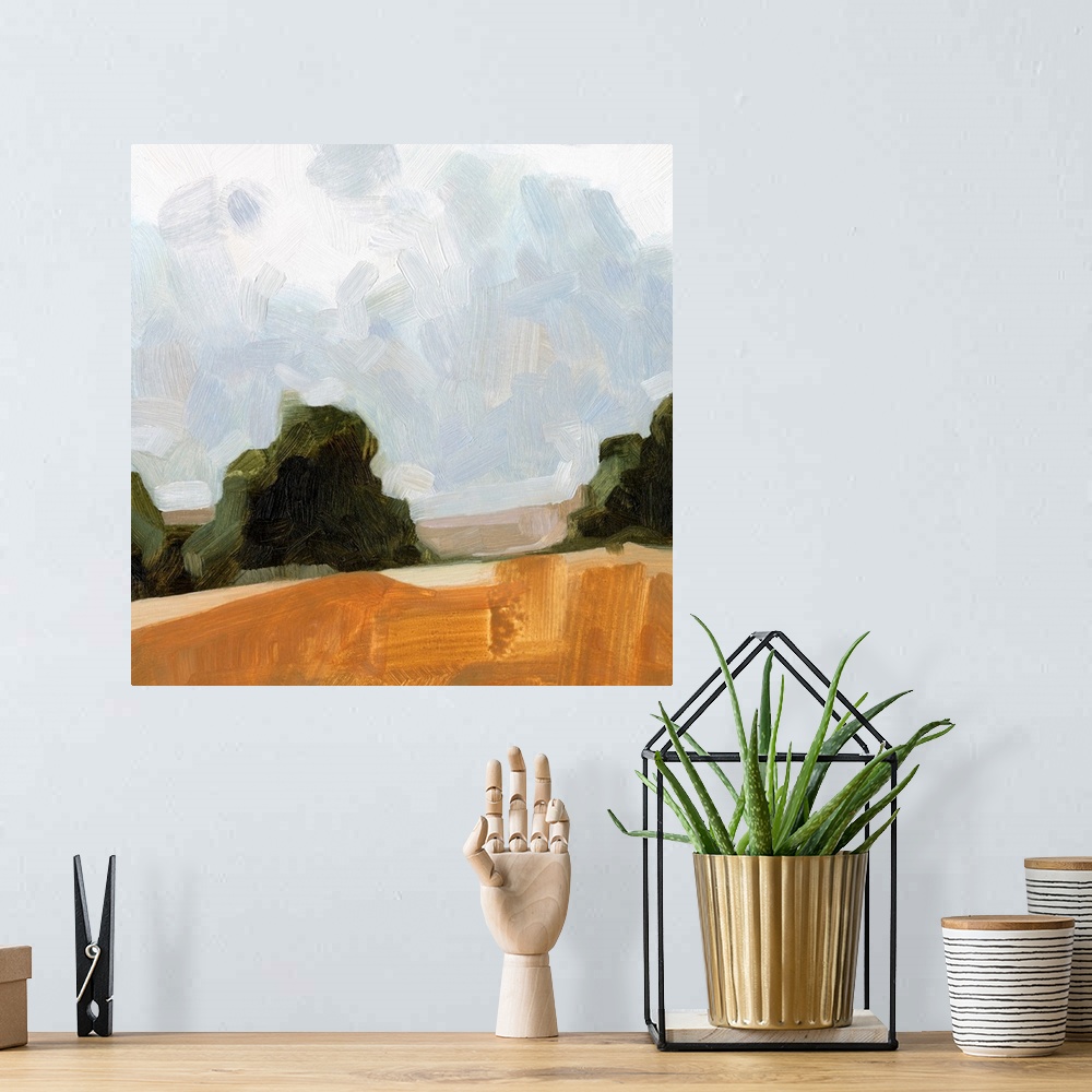A bohemian room featuring Gestural Landscape Study II