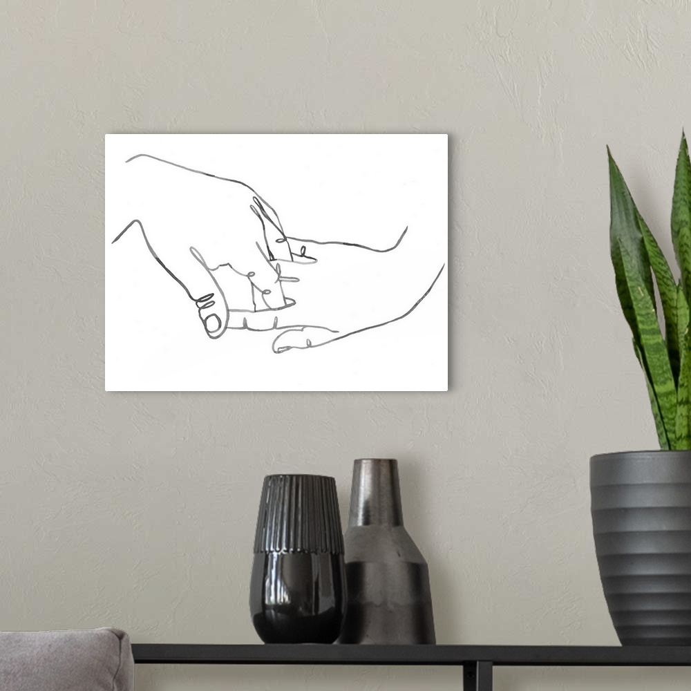 A modern room featuring Gestures in Hand II