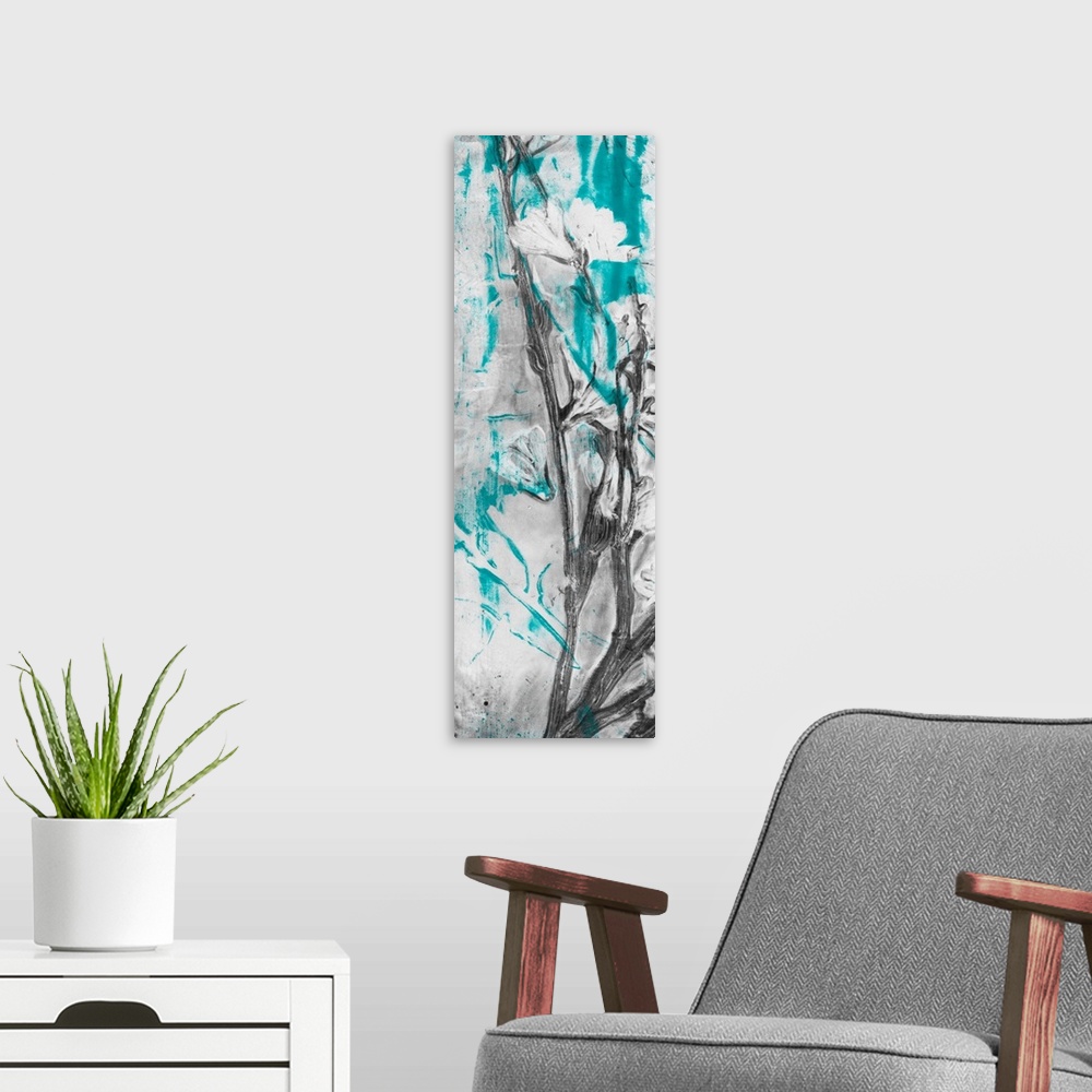 A modern room featuring Ghost Print Floral I