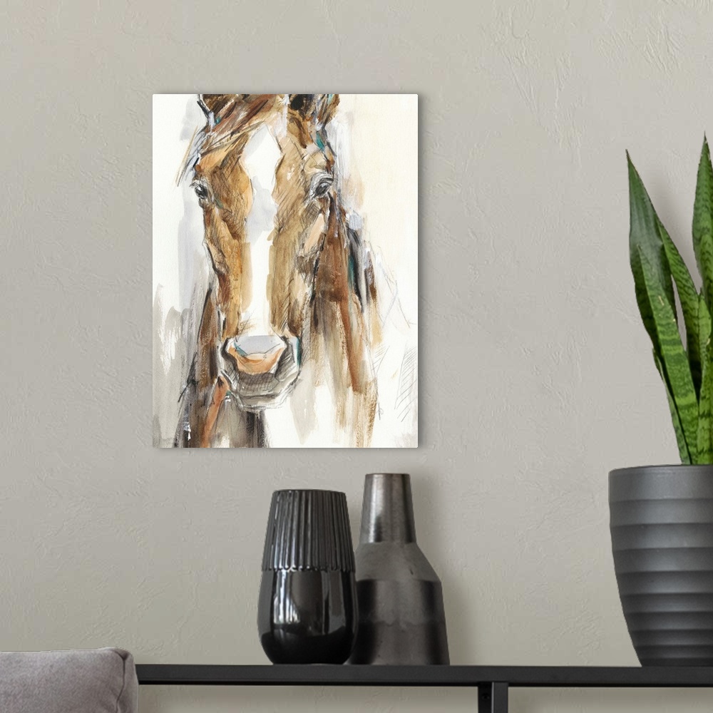 A modern room featuring Gift Horse II