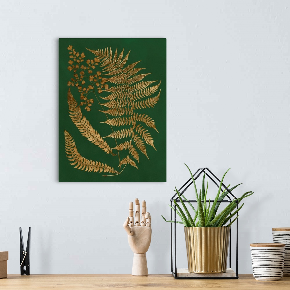 A bohemian room featuring Gilded Ferns I