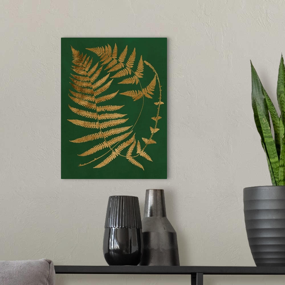 A modern room featuring Gilded Ferns IV