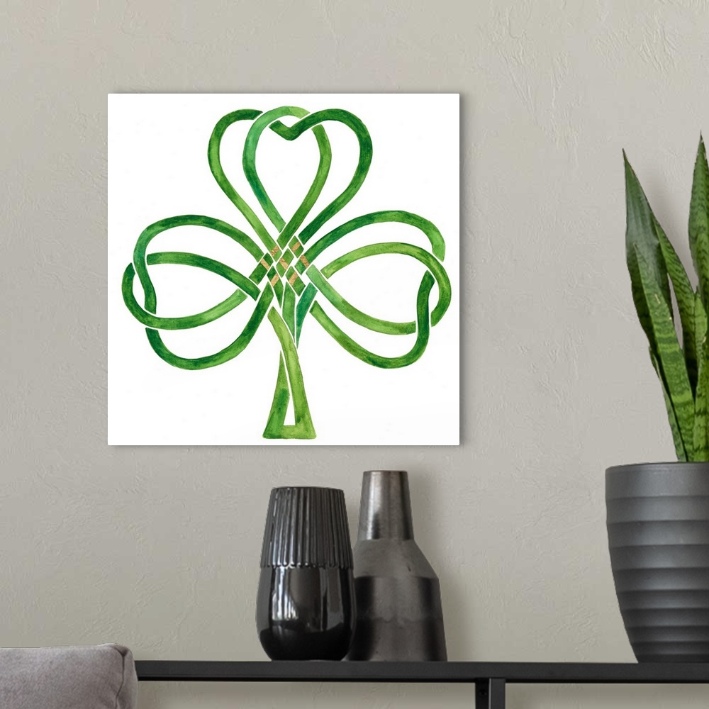 A modern room featuring Gilded Shamrock IV