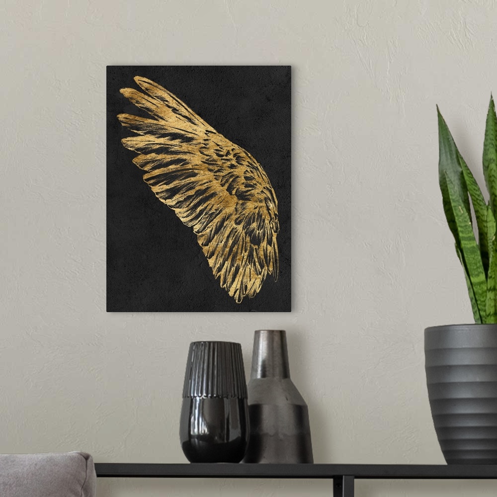 A modern room featuring Gilded Wing I