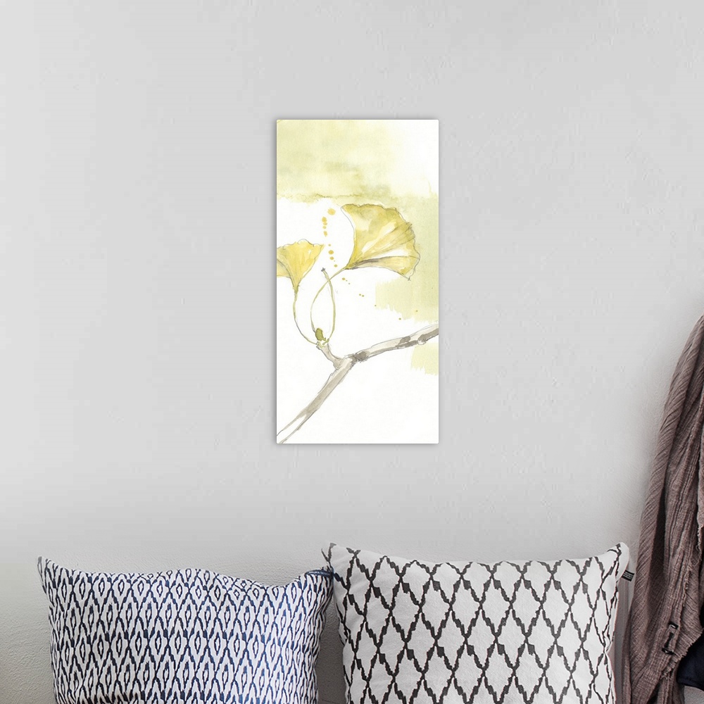 A bohemian room featuring Ginkgo Triptych I