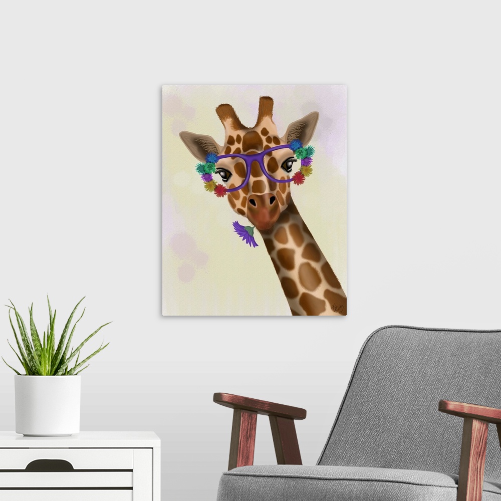 A modern room featuring Giraffe and Flower Glasses 1