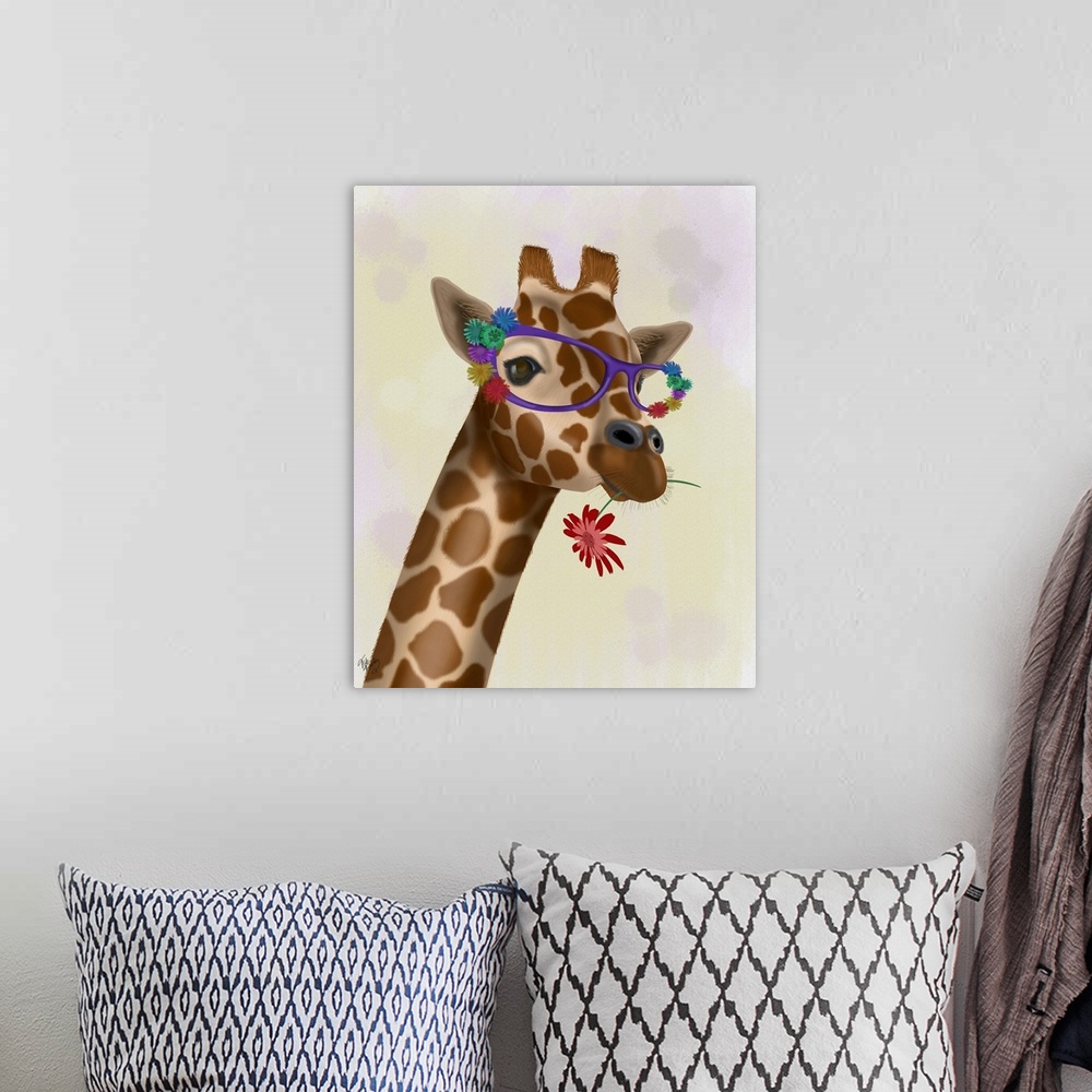 A bohemian room featuring Giraffe and Flower Glasses 2