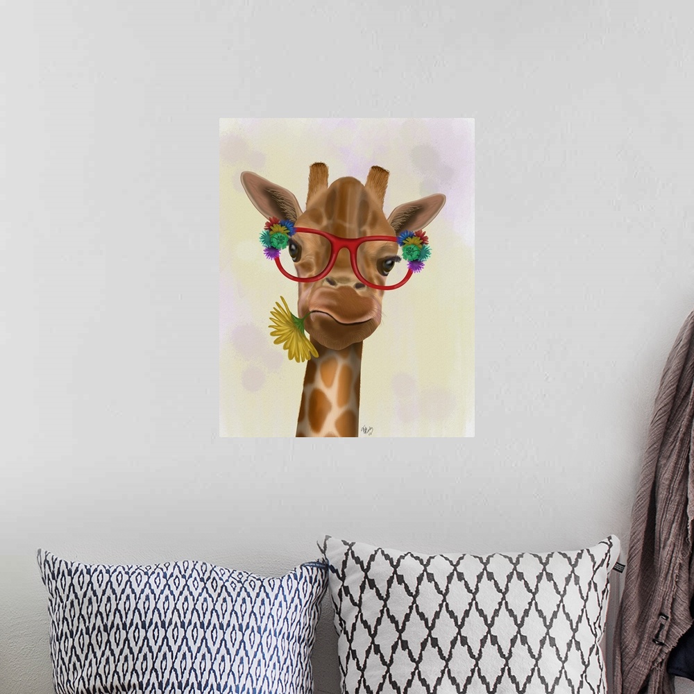 A bohemian room featuring Giraffe and Flower Glasses 3