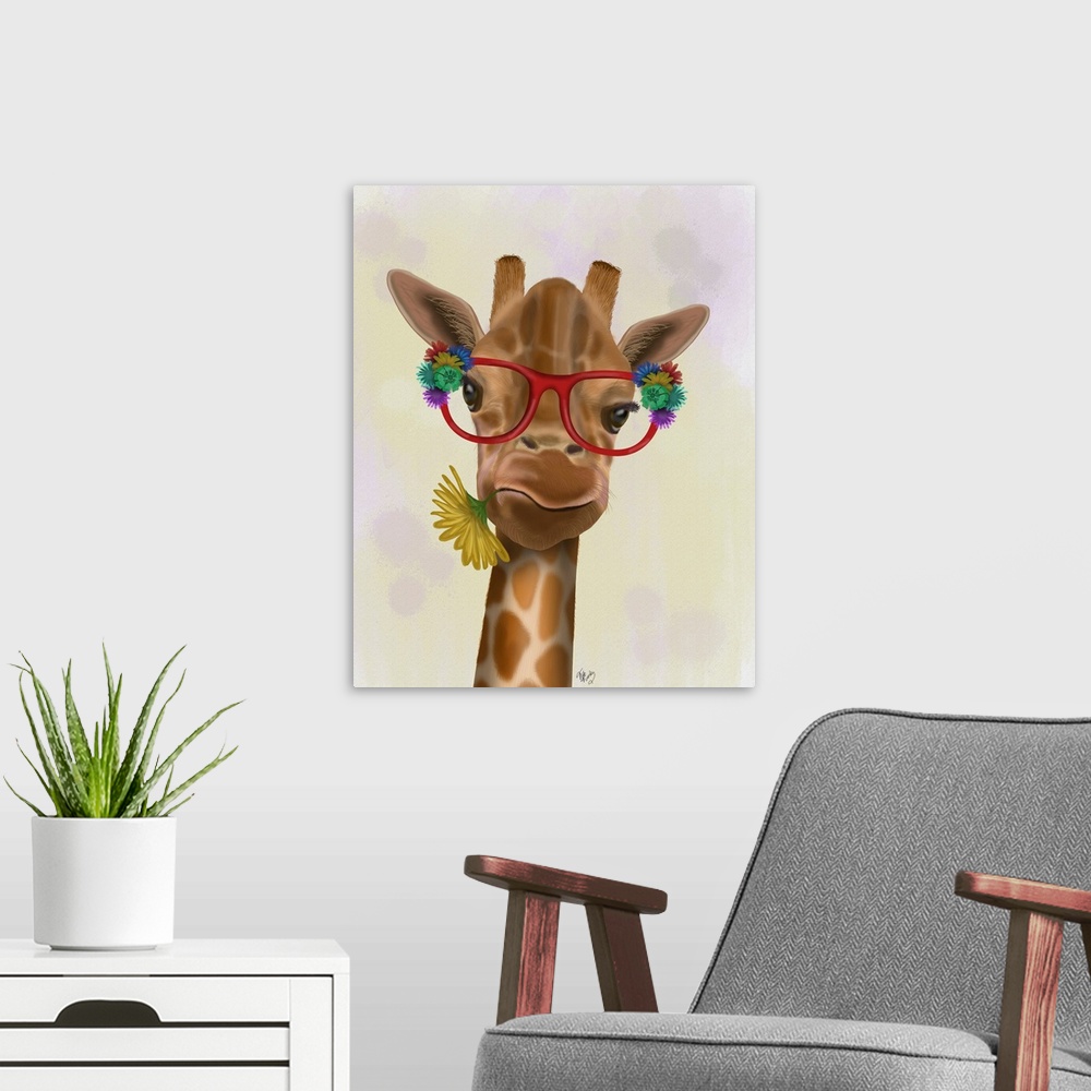 A modern room featuring Giraffe and Flower Glasses 3