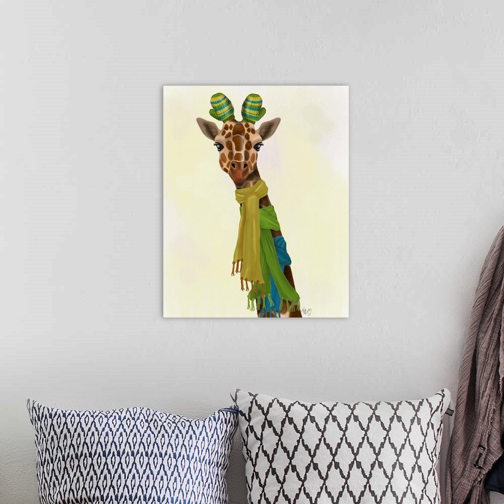 A bohemian room featuring Giraffe and Scarves