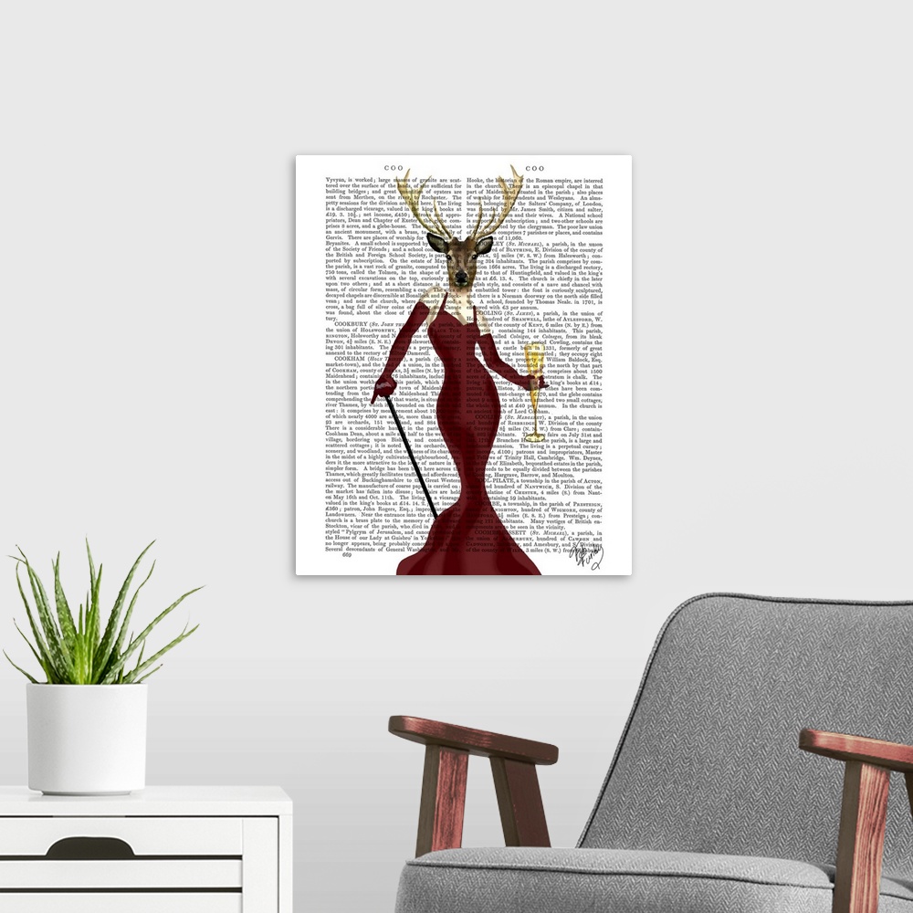 A modern room featuring Glamour Deer in Marsala