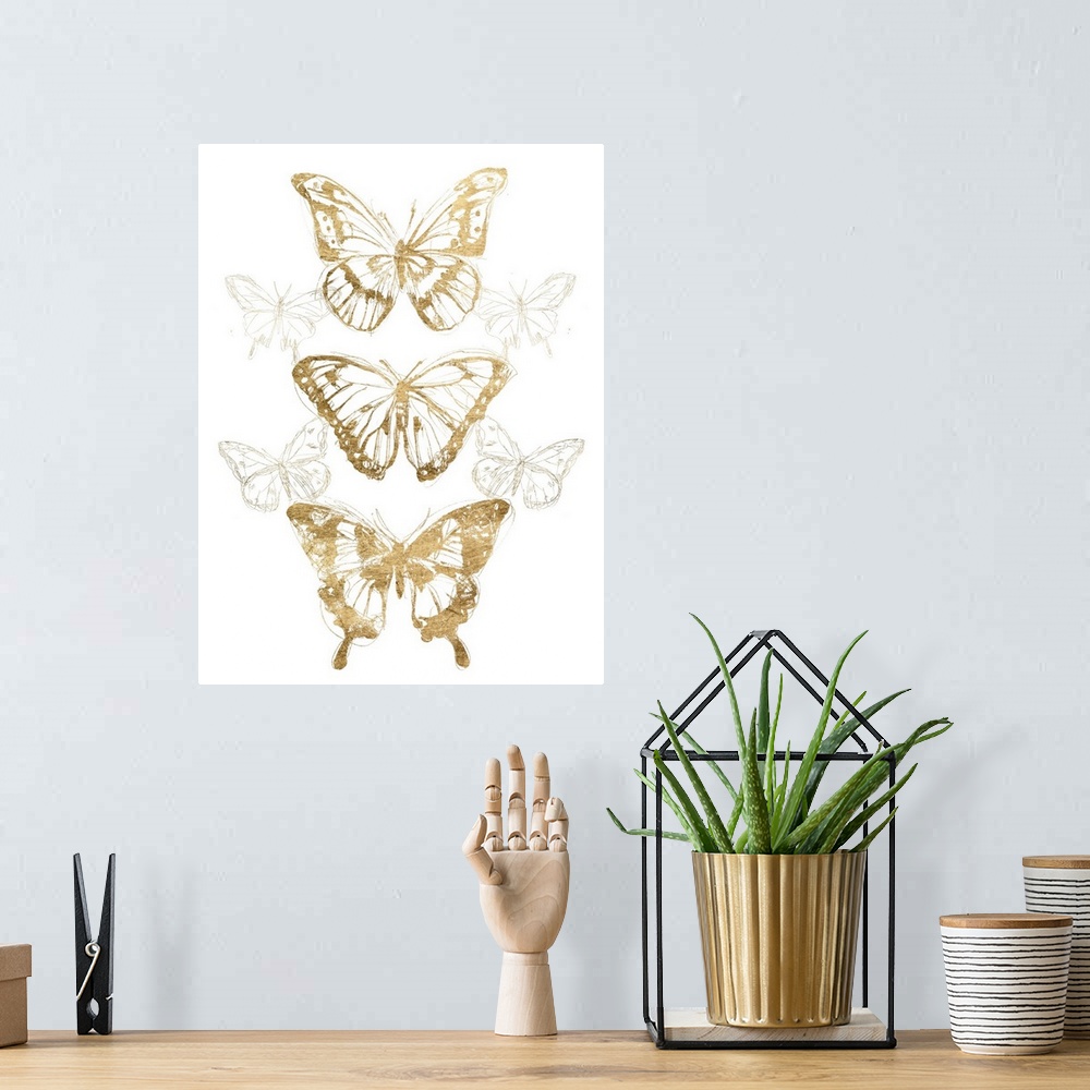 A bohemian room featuring Gold Butterfly Contours II
