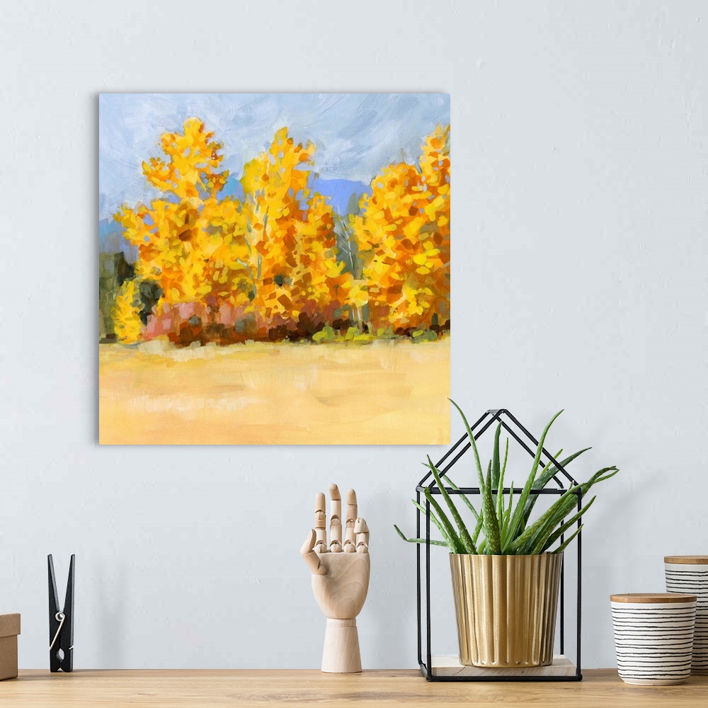 A bohemian room featuring Golden Aspen Trees I