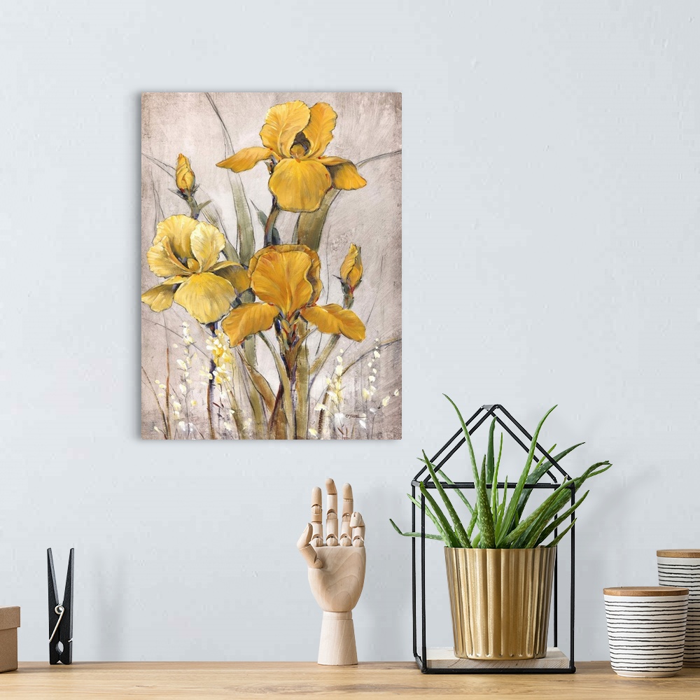 A bohemian room featuring Golden Irises II