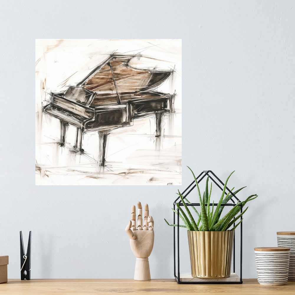 A bohemian room featuring Grand Piano Study