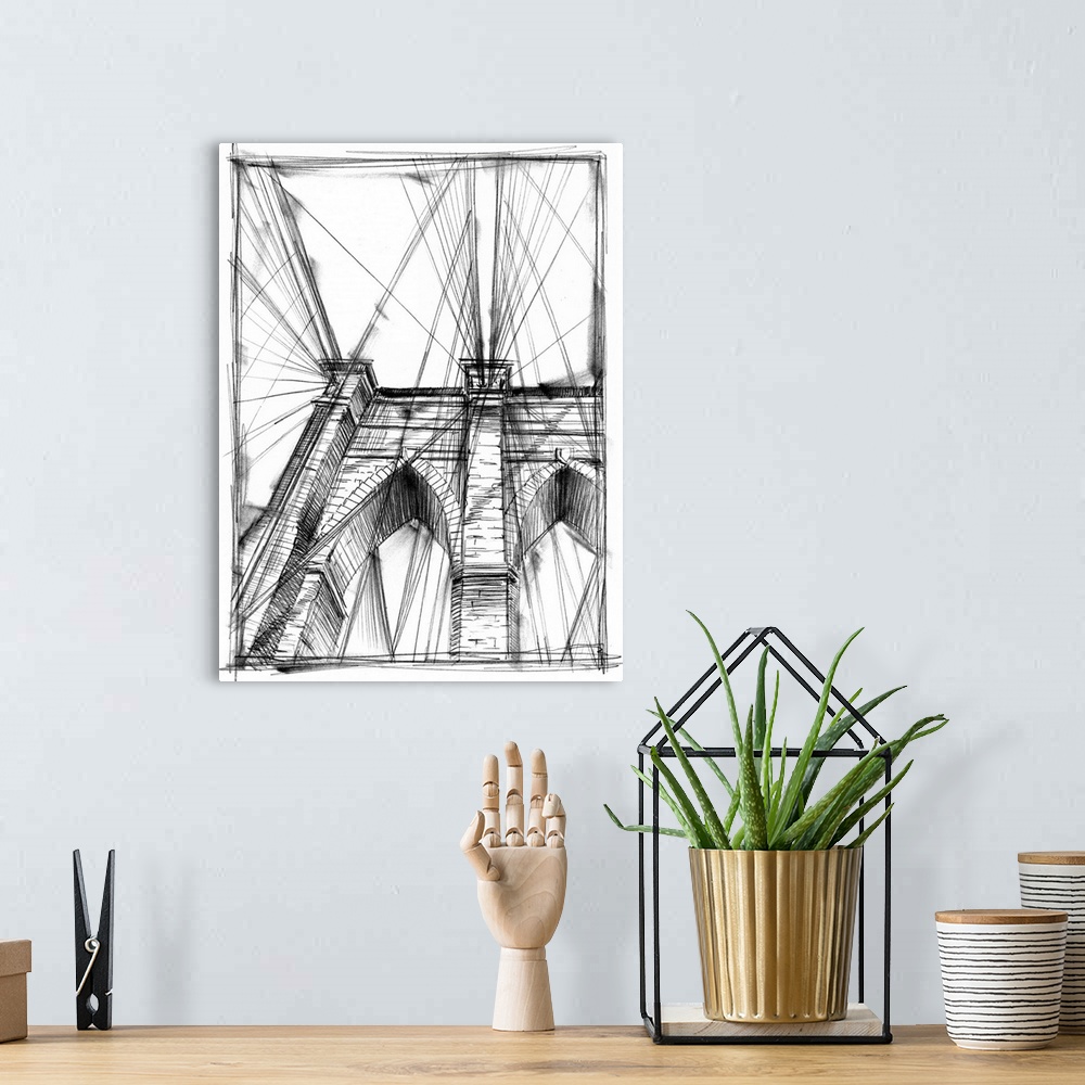 A bohemian room featuring Graphic Architectural Study III