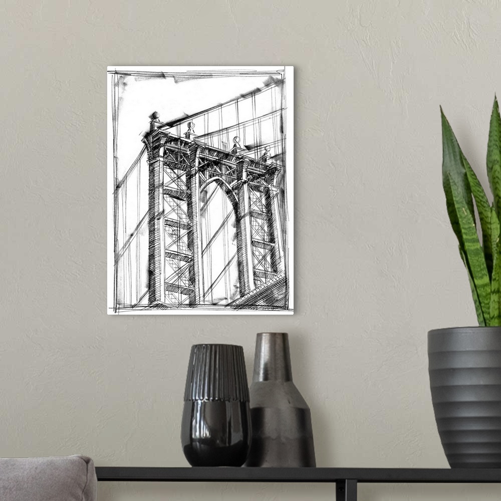 A modern room featuring Graphic Architectural Study IV