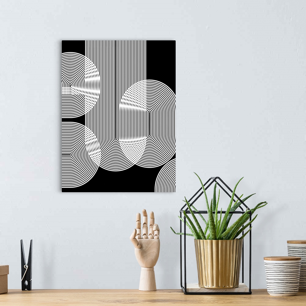 A bohemian room featuring Graphic Black Shapes II