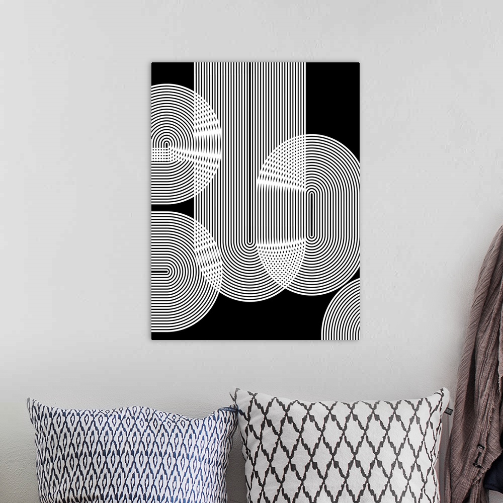A bohemian room featuring Graphic Black Shapes II