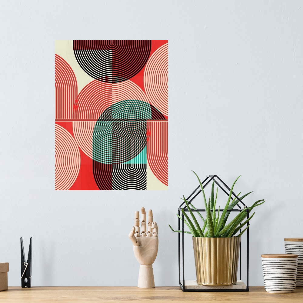 A bohemian room featuring Graphic Colorful Shapes III