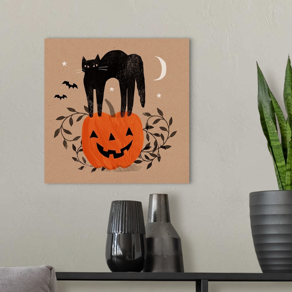 A modern room featuring Graphic Halloween I