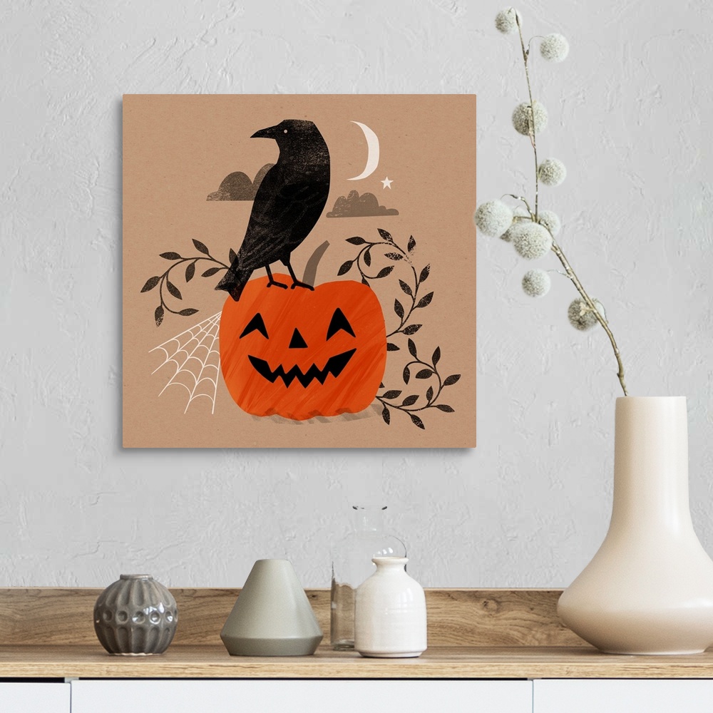 A farmhouse room featuring Graphic Halloween II