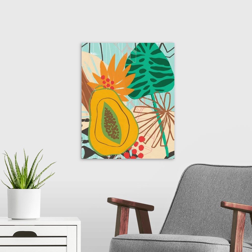 A modern room featuring Graphic Jungle II