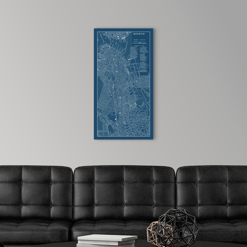 A modern room featuring Graphic Map of Boston