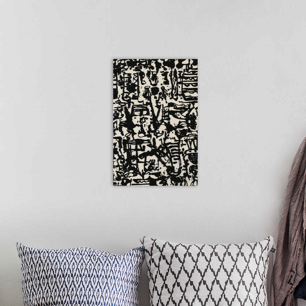 A bohemian room featuring Graphic Mod Abstract I