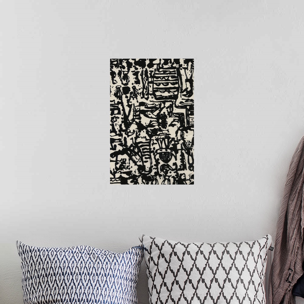 A bohemian room featuring Graphic Mod Abstract II