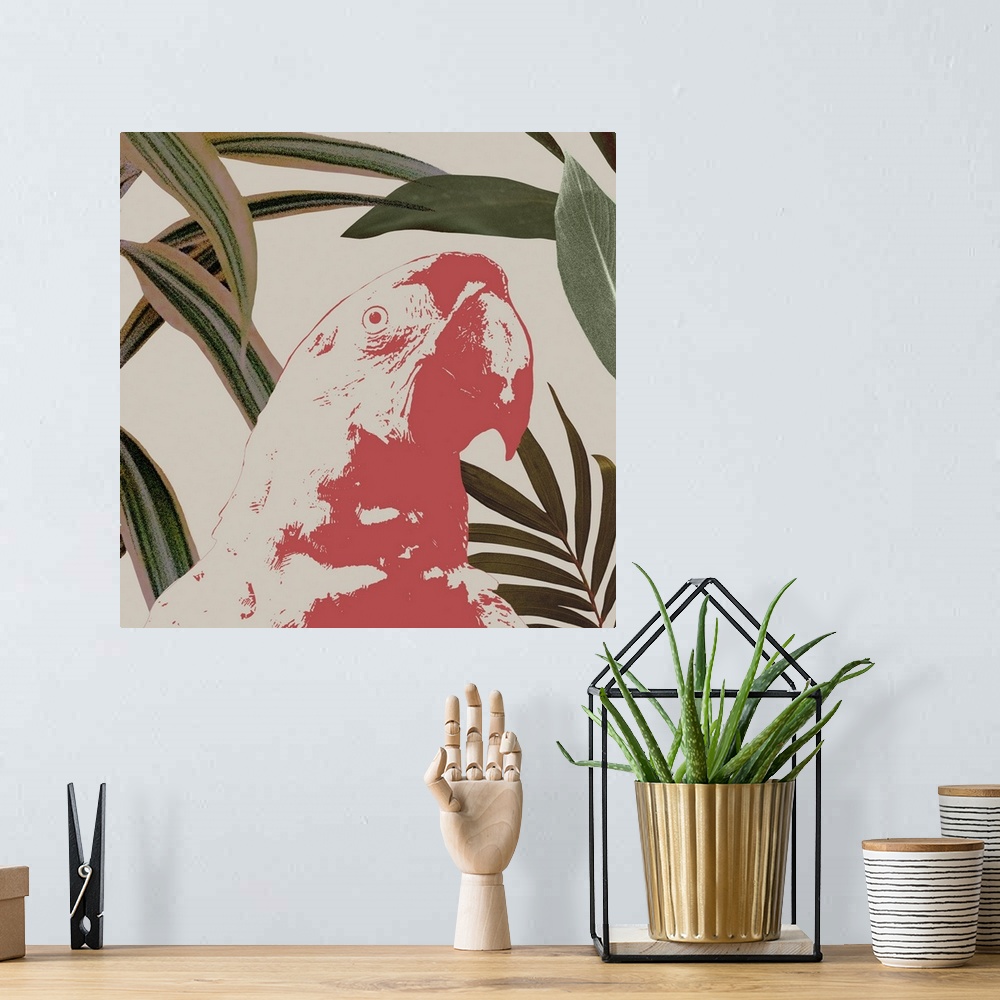 A bohemian room featuring Graphic Tropical Bird IV