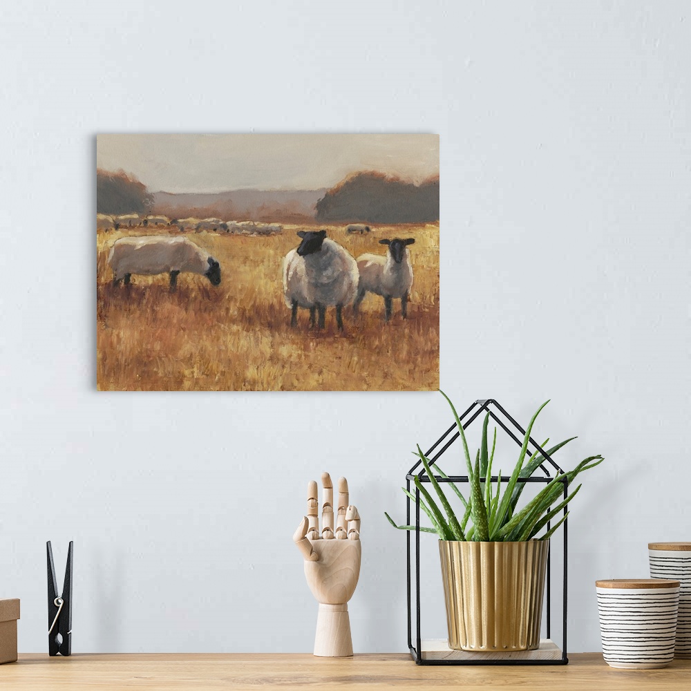 A bohemian room featuring Grazing At Sunset II