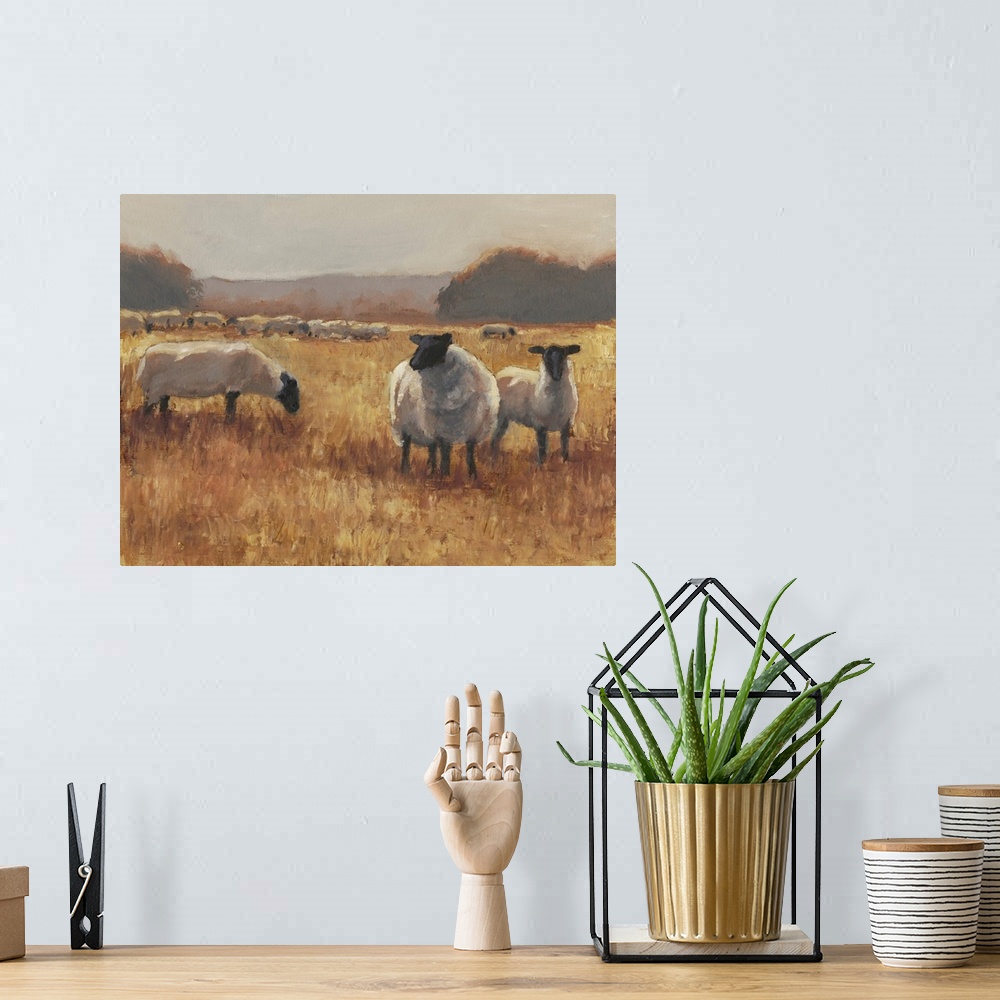 A bohemian room featuring Grazing At Sunset II