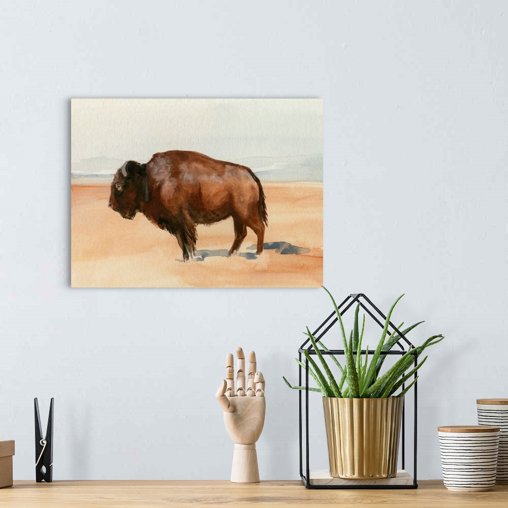 A bohemian room featuring Grazing Bison I