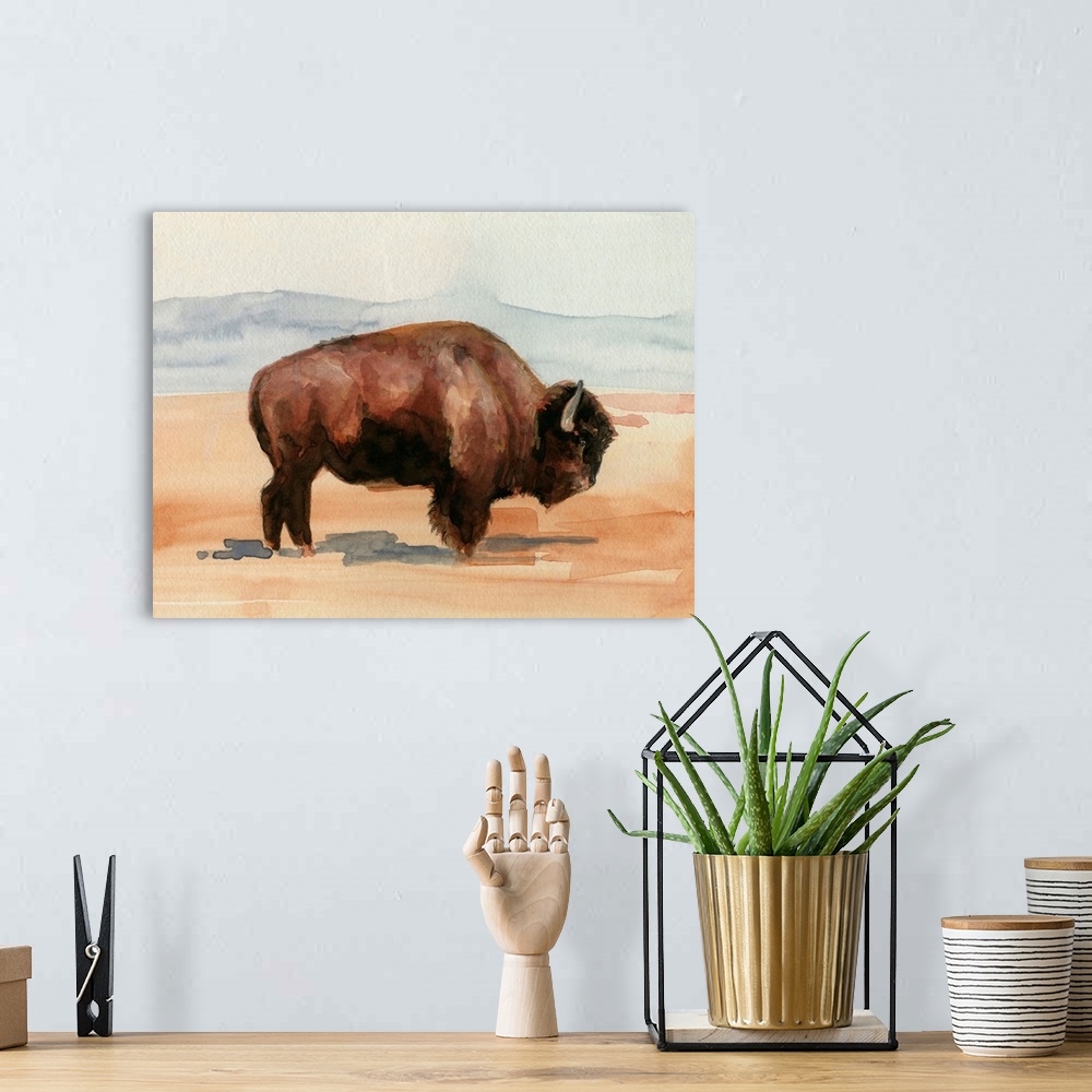 A bohemian room featuring Grazing Bison II