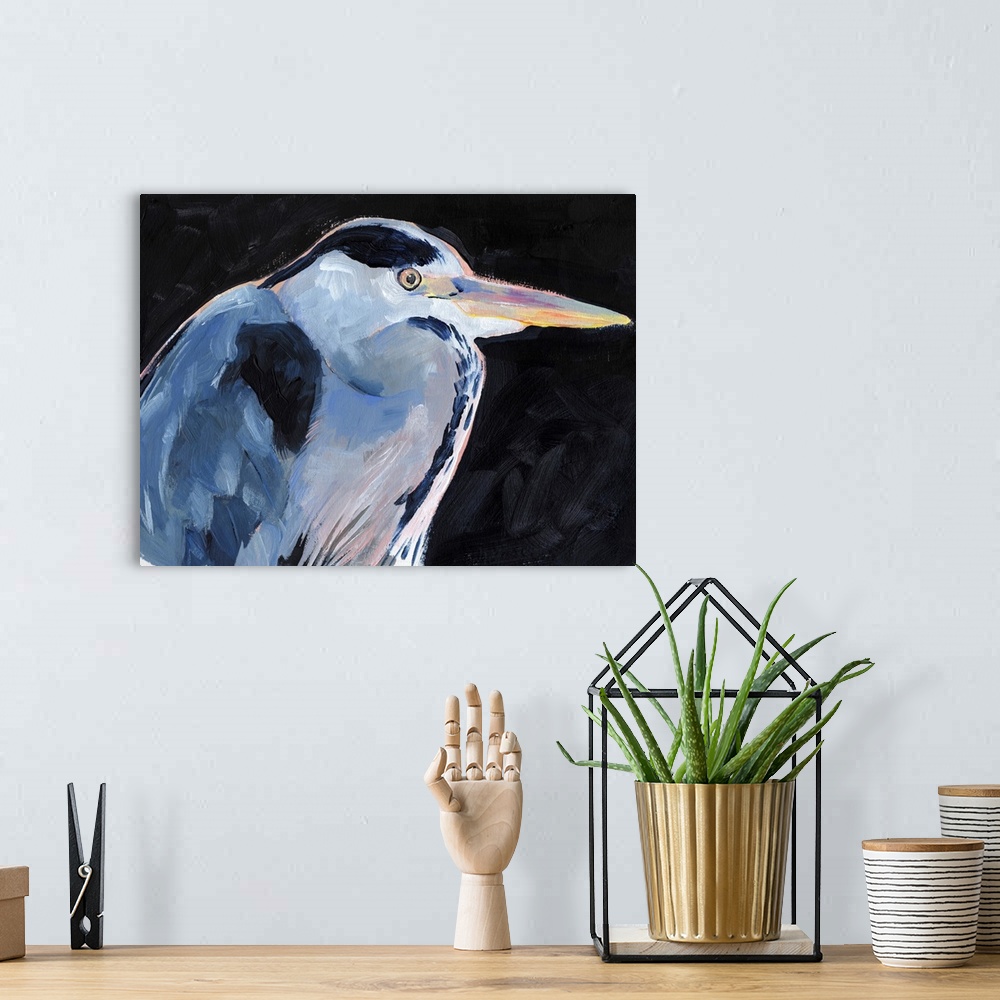 A bohemian room featuring Great Heron I