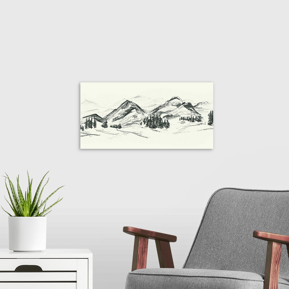 A modern room featuring Great Mountain I