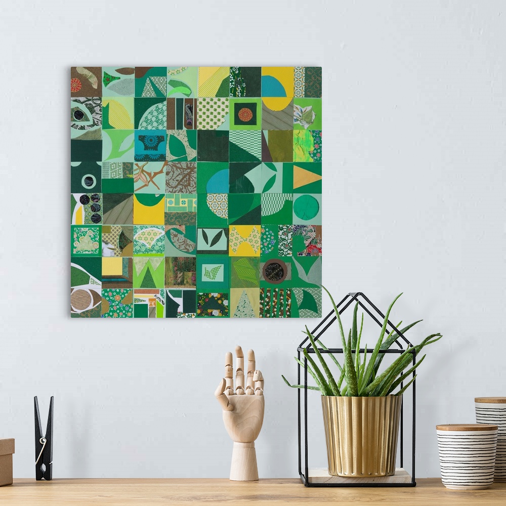 A bohemian room featuring Green Squares