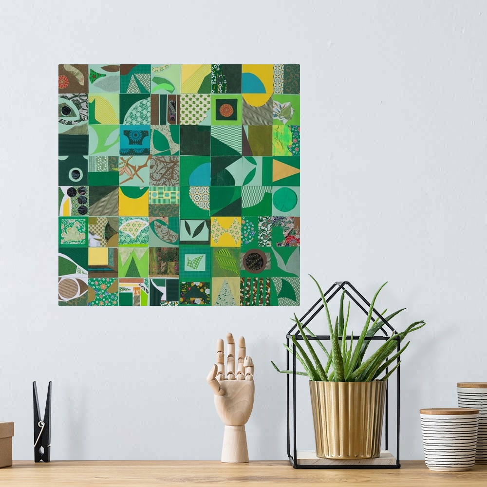 A bohemian room featuring Green Squares