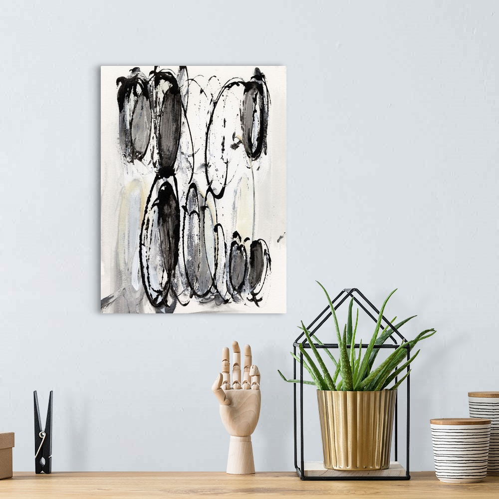 A bohemian room featuring Grey Scribbles II