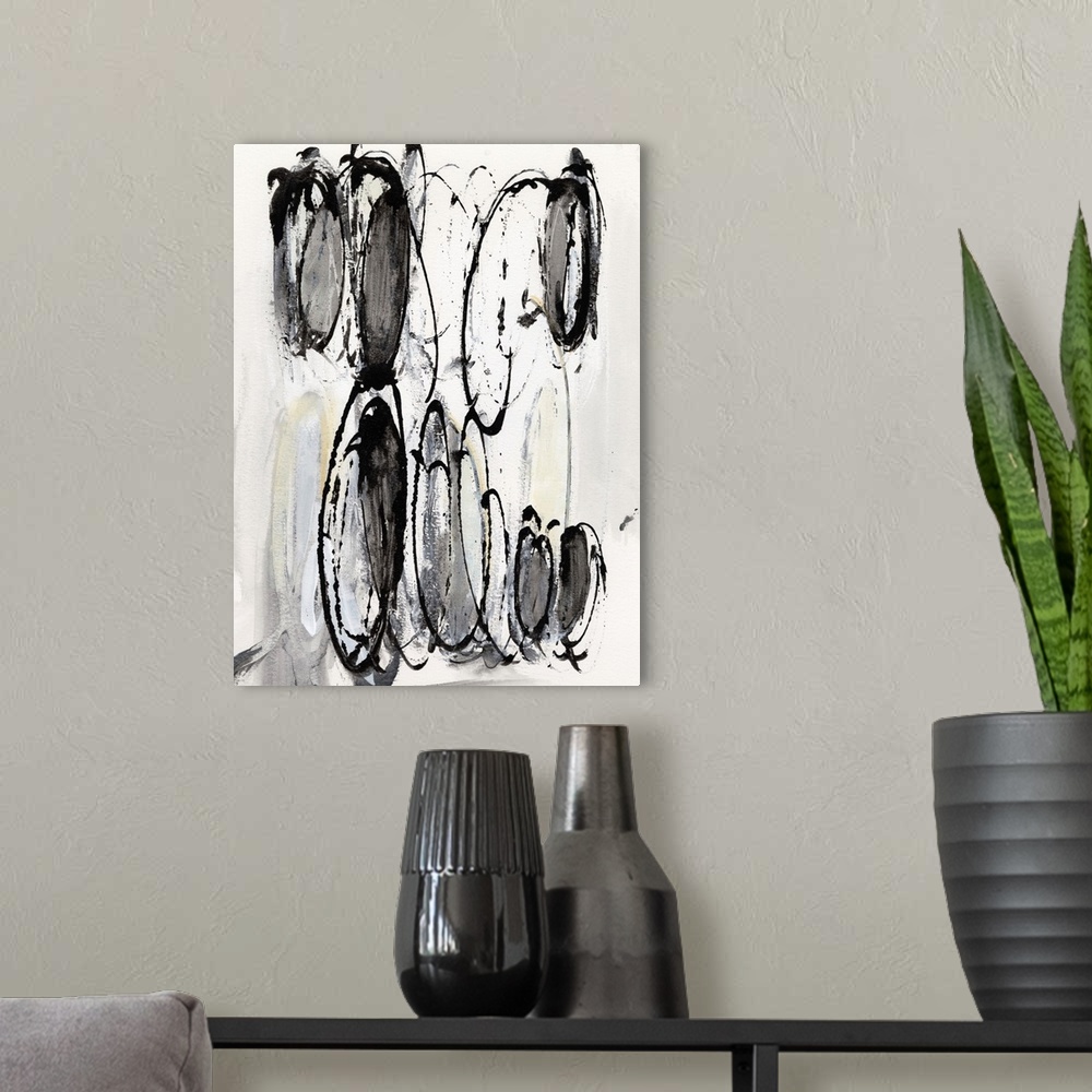 A modern room featuring Grey Scribbles II