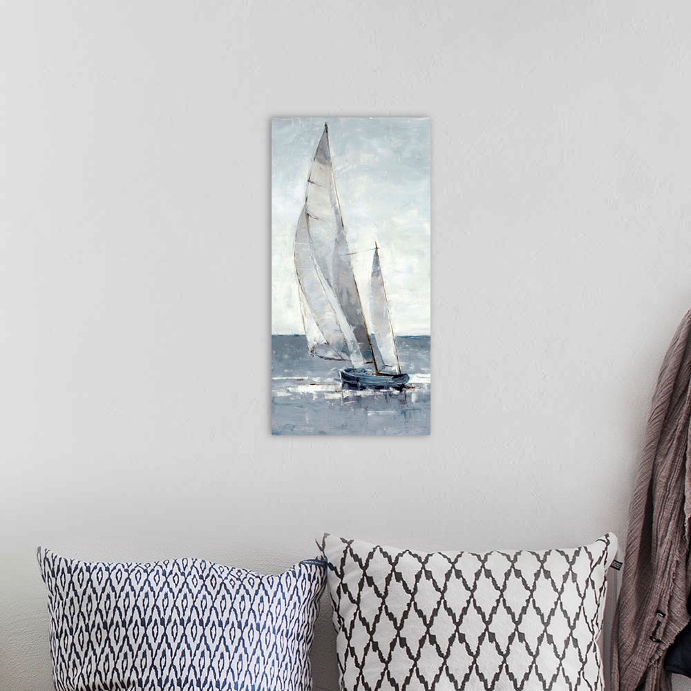 A bohemian room featuring Sailboats possess a timeless elegance, and this beautiful portrait will add a touch of nautical s...