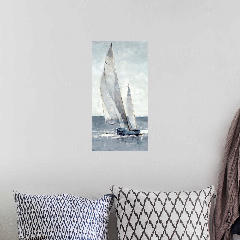 A bohemian room featuring Sailboats possess a timeless elegance, and this beautiful portrait will add a touch of nautical s...