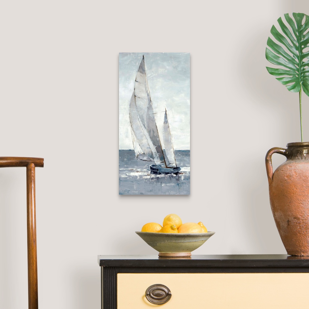 A traditional room featuring Sailboats possess a timeless elegance, and this beautiful portrait will add a touch of nautical s...