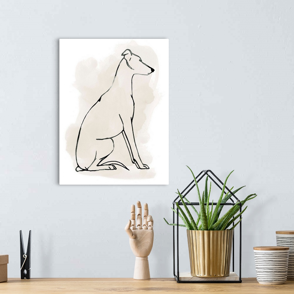 A bohemian room featuring Greyhound Sketch I