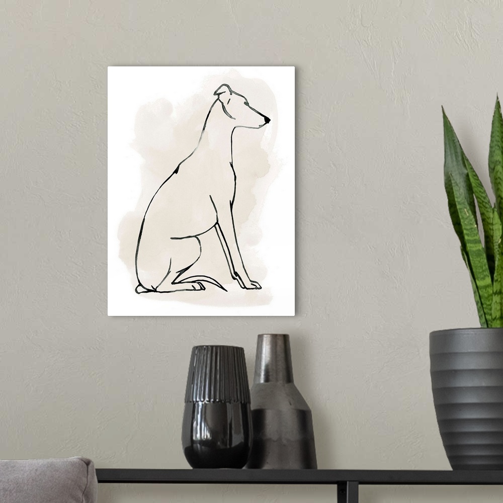 A modern room featuring Greyhound Sketch I