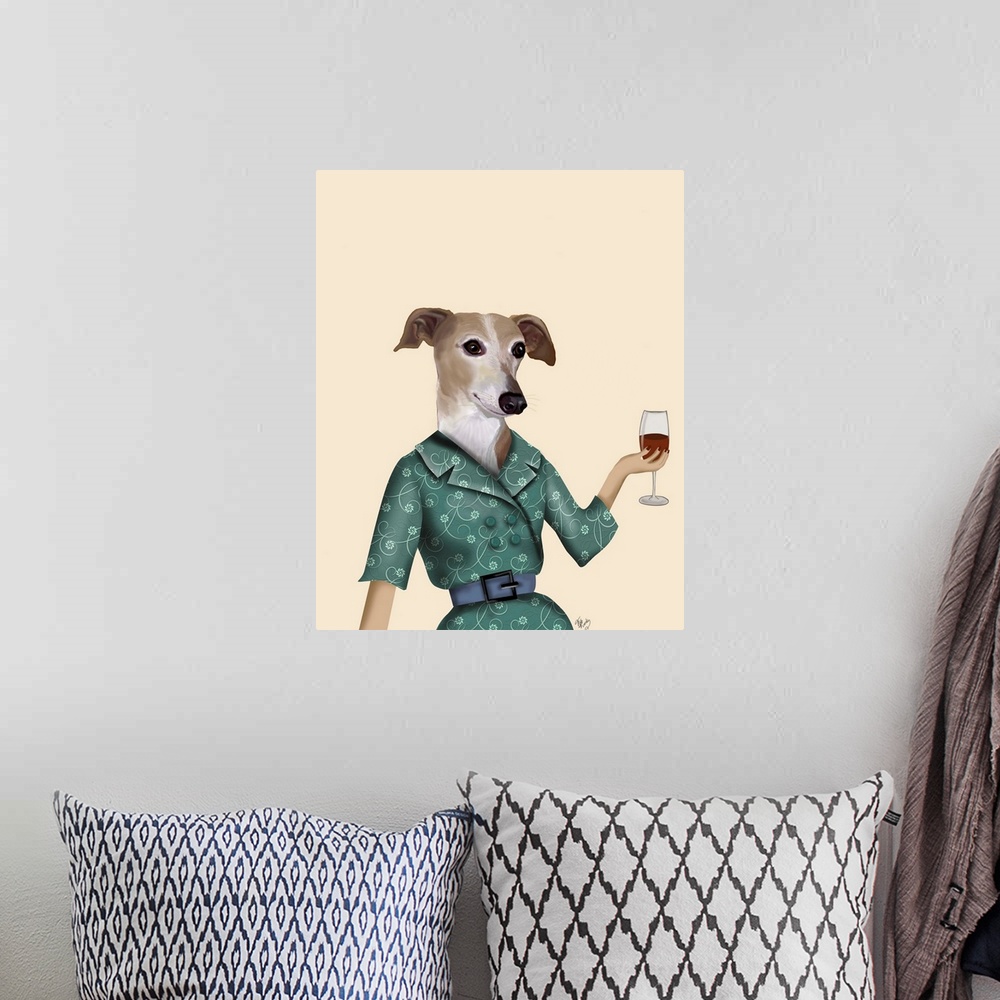 A bohemian room featuring Greyhound Wine Snob
